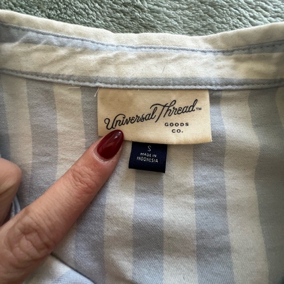 Blue and White Striped Button Down - Picture 3 of 3